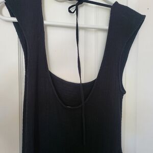 Free People Flowy Maxi Sundress, Black , Large , L